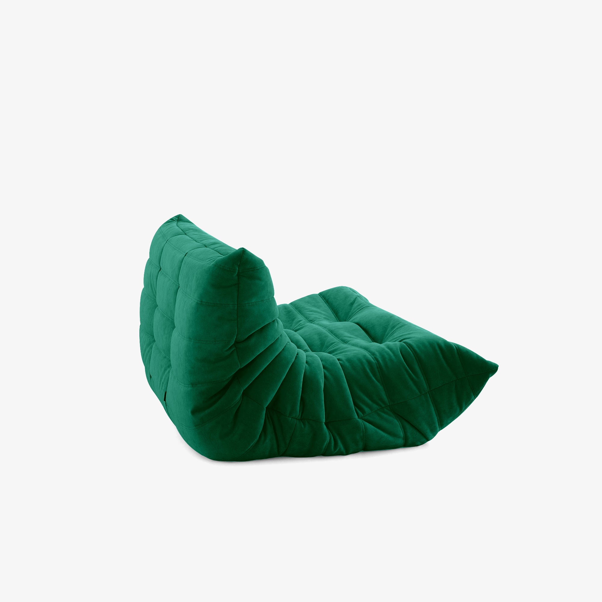 Premium modern loveseat with sculpted channel tufting, VeloraSuede upholstery.