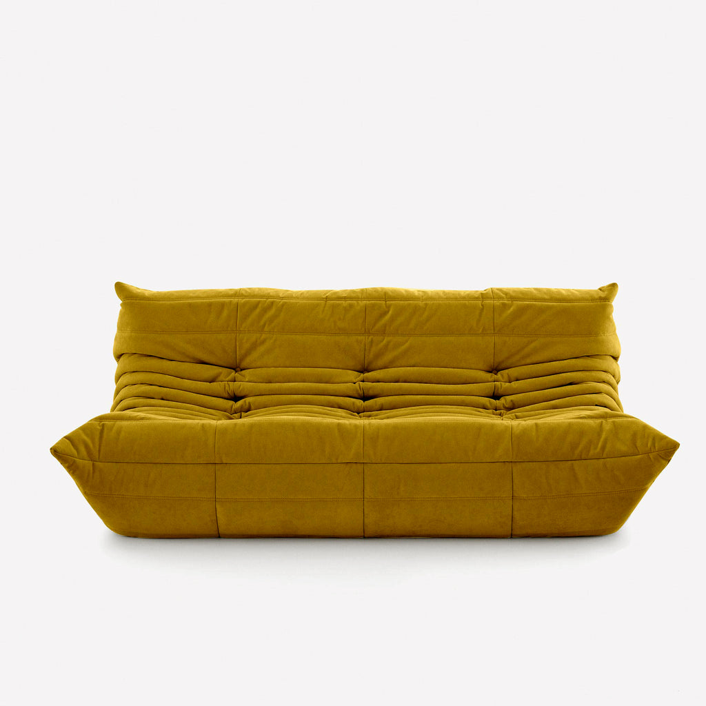 FORMA 3-Seater Sofa in VeloraSuede — modern channel-tufted modular sofa with low architectural profile.