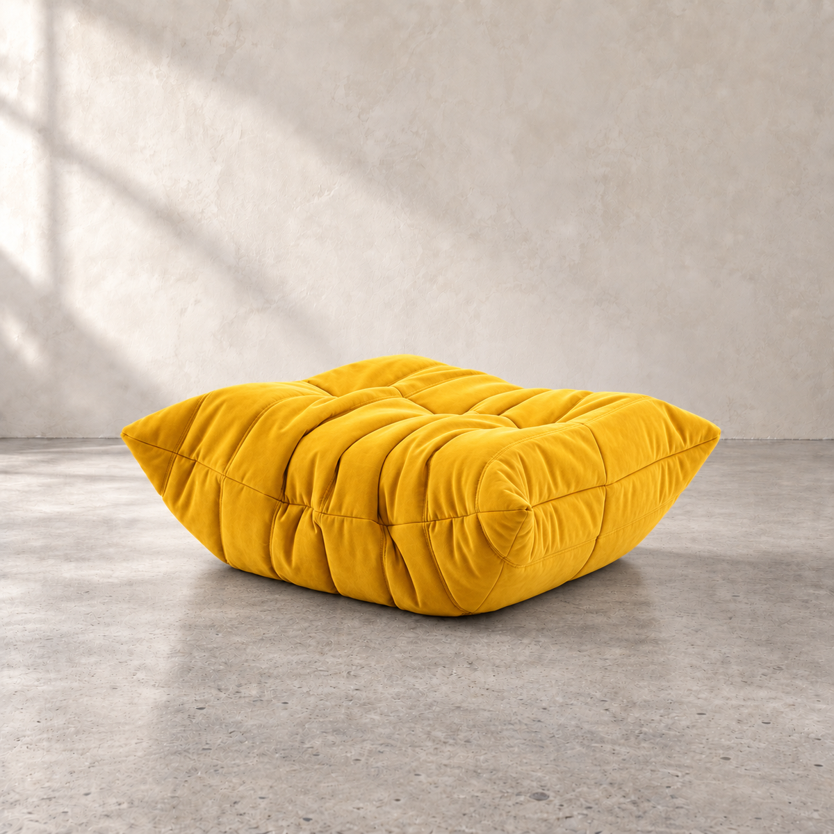 FORMA luxury upholstered ottoman in yellow