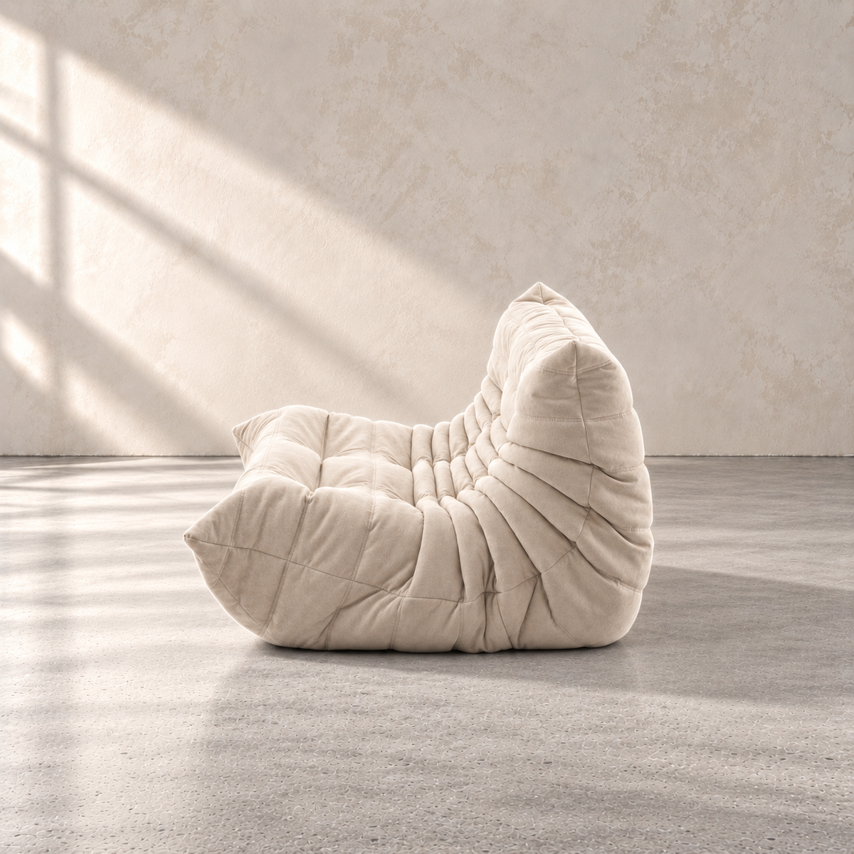 FORMA modular two-seater loveseat, European-style tufted design in soft performance fabric